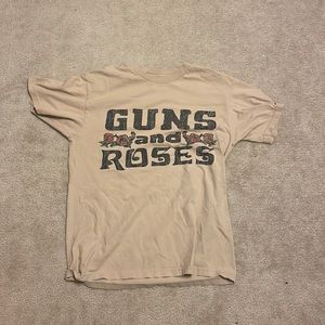 Guns and Roses Cream Short Sleeve Tee Shirt